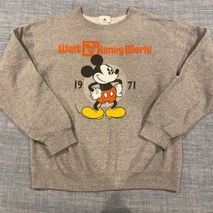 Disney Walt Disney World Mickey Mouse 1971 Gray Sweatshirt Size M